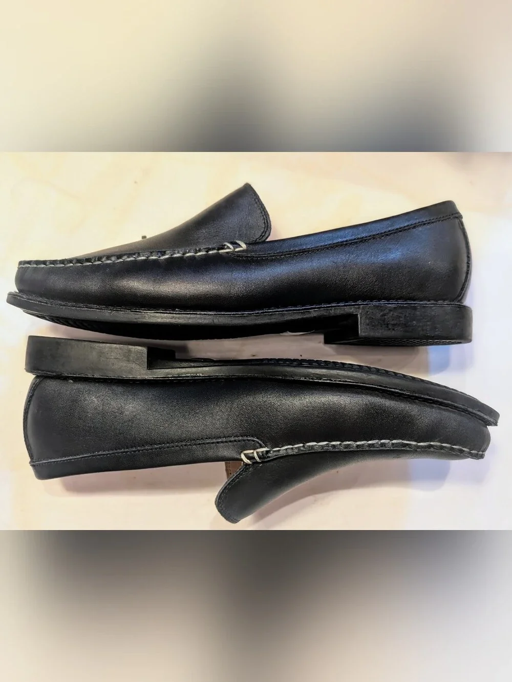 Johnson And Murphy Black Leather Loafers Men's Size 8.5
